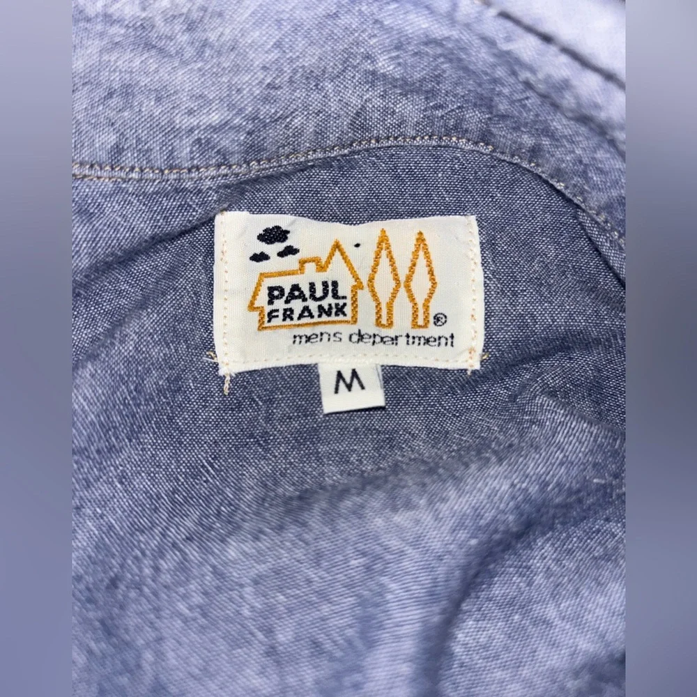 Paul Frank Y2K chambray snap-front shirt size M - Picture 2 of 3